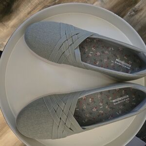 Skechers Women's Light Gray Slip-On Flats